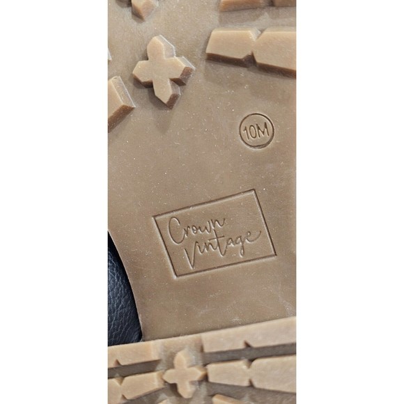 NEW Crown Vintage Boots Womens 10M Black Leather Yuliana Combat Lace-Up Lug Sole - Picture 13 of 13